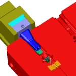 Four cavity mold with side action